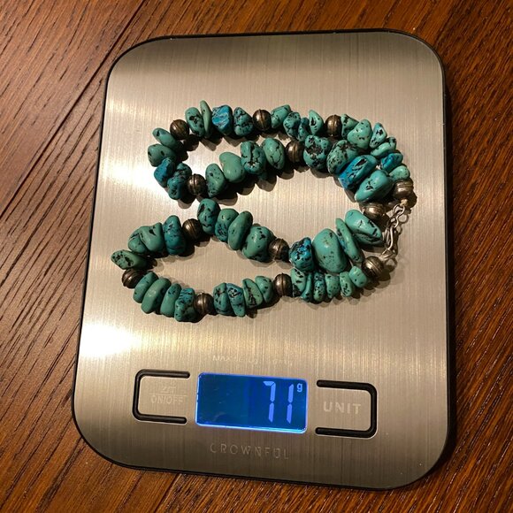 Authentic KINGMAN Old Mine TURQUOISE 925 NECKLACE.Robin's Egg|Sky Blue|Milky Way - Picture 7 of 7